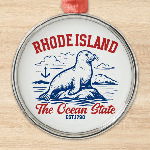 The Ocean State Seal – Rhode Island Metal Ornament