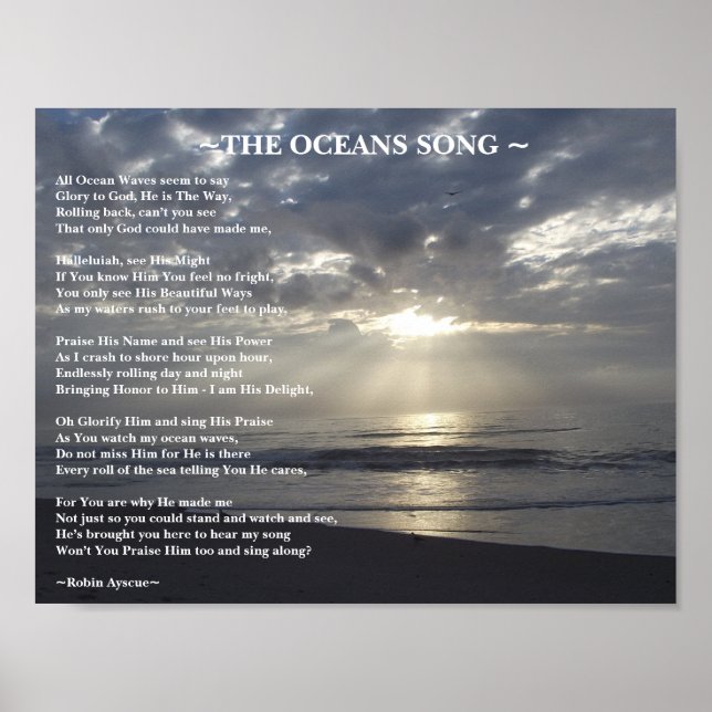 THE OCEANS SONG POEM POSTER (Front)