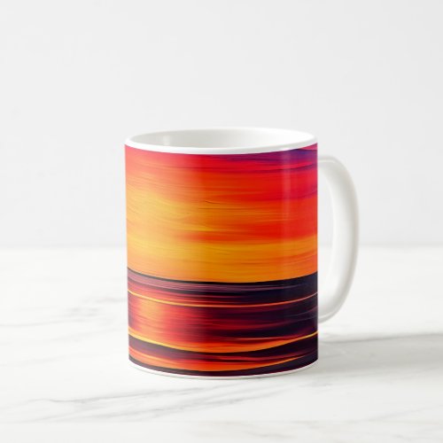 The oceans sunset in an abstract form  coffee mug