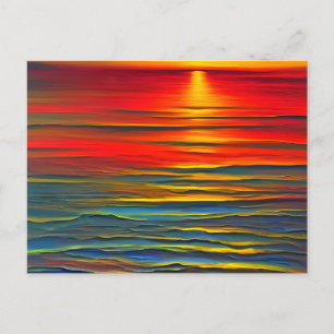 The ocean's sunset in an abstract way postcard