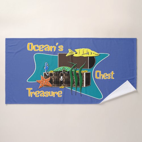 The oceans treasure chest   bath towel