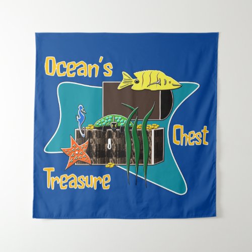 The oceans treasure chest  tapestry