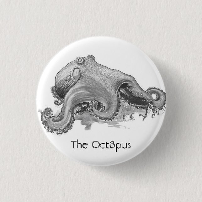 The Oct8pus - Tripod EP Cover Pinback Button (Front)