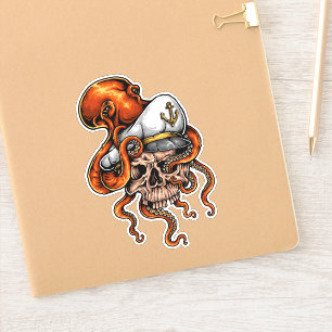 The Octopus & The Sea Captain Sticker