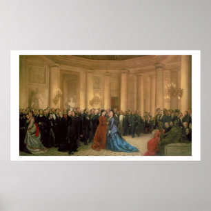 The Odeon Theatre, Paris, 1869 (oil on canvas) Poster