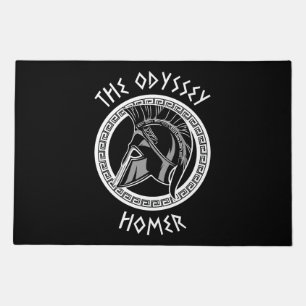 The Odyssey Homer Greek Helmet Ancient Mythology I Doormat