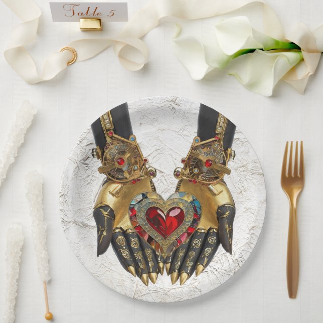 The Offering - Heart in Hands Paper Plates (Wedding)