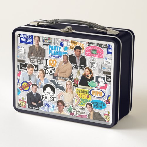 The Office  Character Meme Sticker Pattern Metal Lunch Box