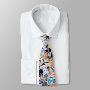 The Office   Character Meme Sticker Pattern Neck Tie