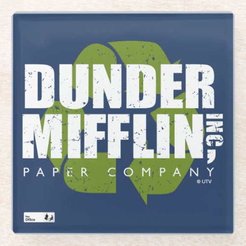 The Office  Dunder Mifflin Recycle Logo Glass Coaster