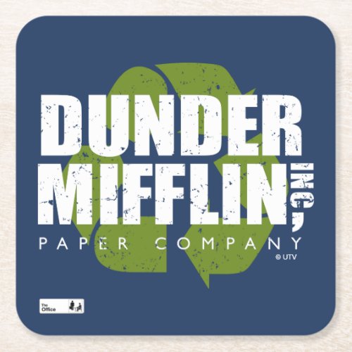 The Office  Dunder Mifflin Recycle Logo Square Paper Coaster