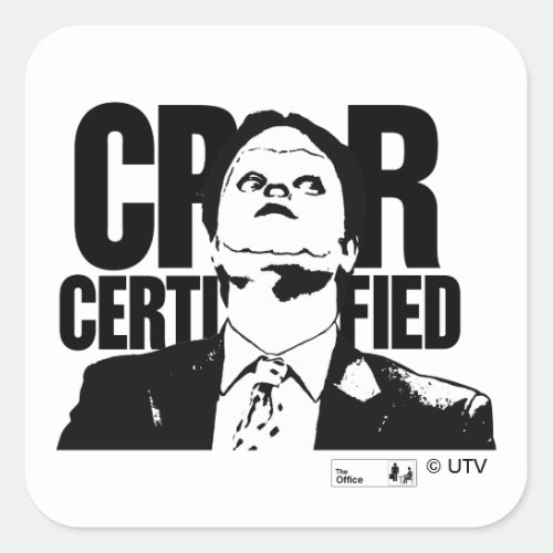 The Office  Dwight CPR Certified Square Sticker