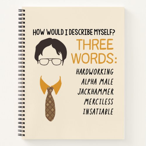 The Office  Dwight How Would I Describe Myself Notebook