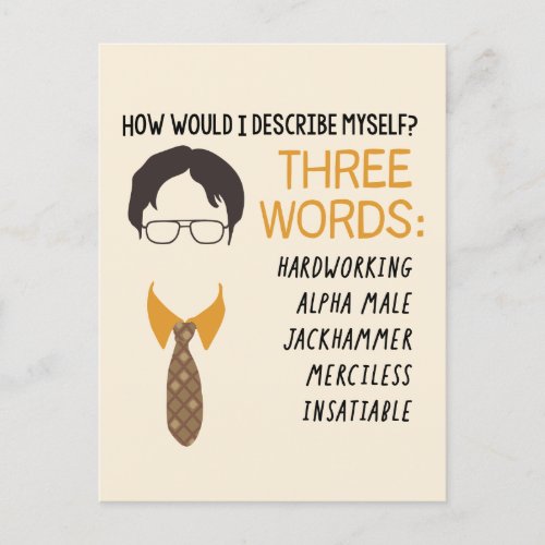 The Office  Dwight How Would I Describe Myself Postcard