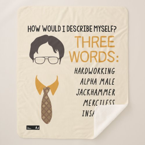 The Office  Dwight How Would I Describe Myself Sherpa Blanket
