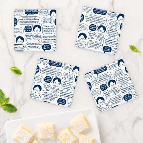 The Office  Dwight Schrute Quotes Pattern Coaster Set