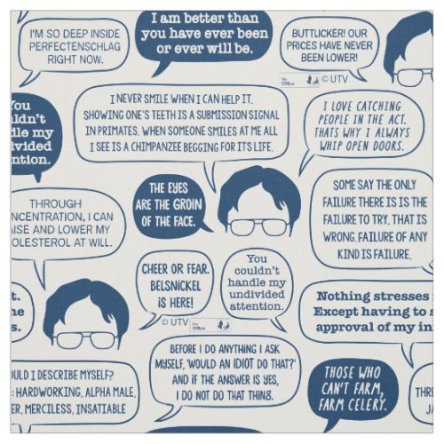 The Office  Dwight Schrute Quotes Pattern Fabric