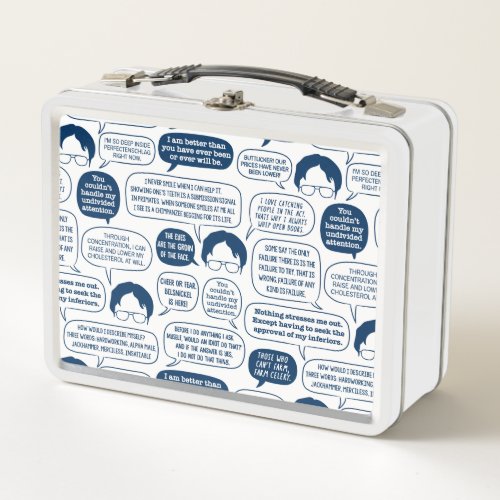 The Office  Dwight Schrute Quotes Pattern Metal Lunch Box