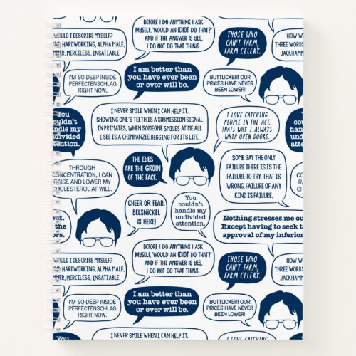 The Office  Dwight Schrute Quotes Pattern Notebook