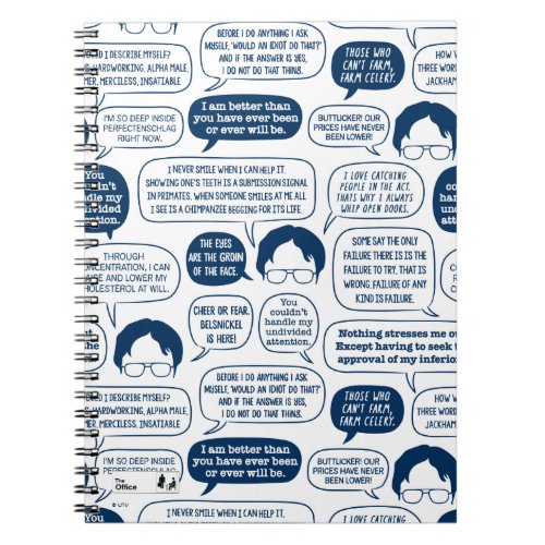 The Office  Dwight Schrute Quotes Pattern Notebook