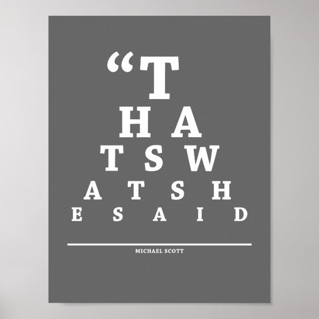 The Office, Eye Exam Chart (Front)