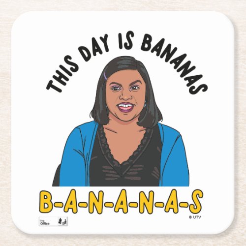 The Office  Kelly This Day is Bananas Square Paper Coaster