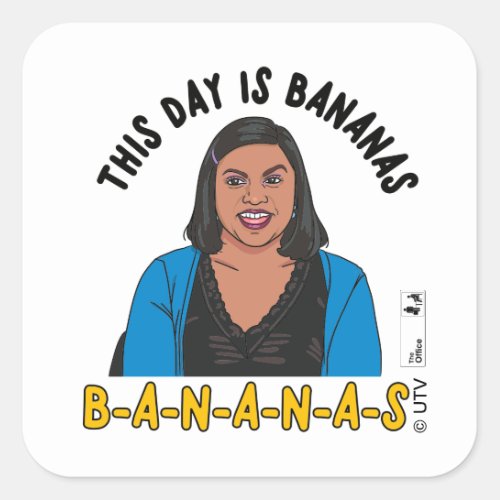The Office  Kelly This Day is Bananas Square Sticker