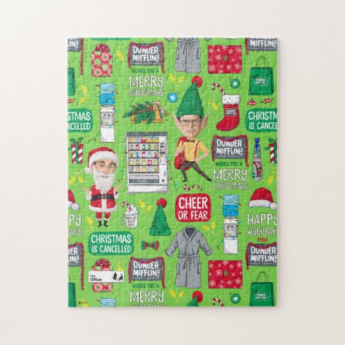 The Office  Michael  Dwight Holiday Icon Pattern Jigsaw Puzzle