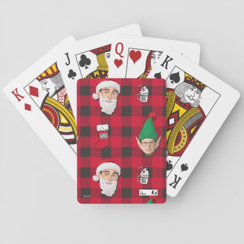 The Office  Michael  Dwight Xmas Plaid Pattern Playing Cards