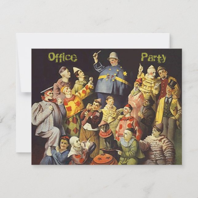 The Office Party Social Invitation Clowns Meeting (Front)
