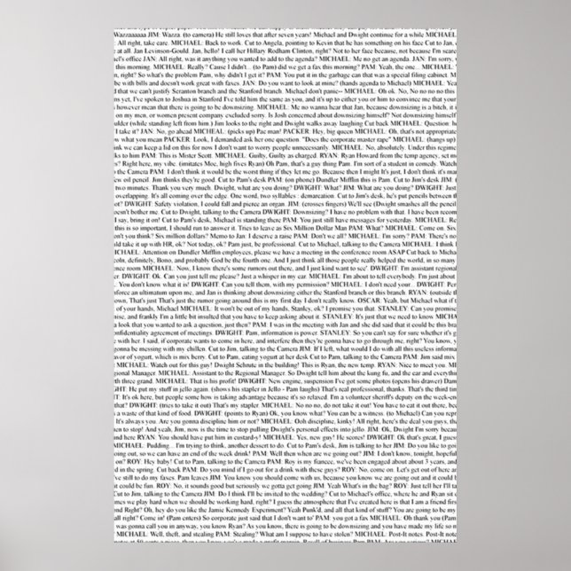 The Office Pilot Episode Script Poster (Front)