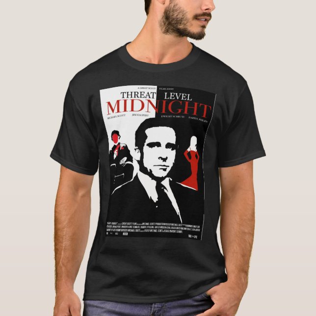 The Office Threat Level Midnight Movie Poster Post T-Shirt (Front)