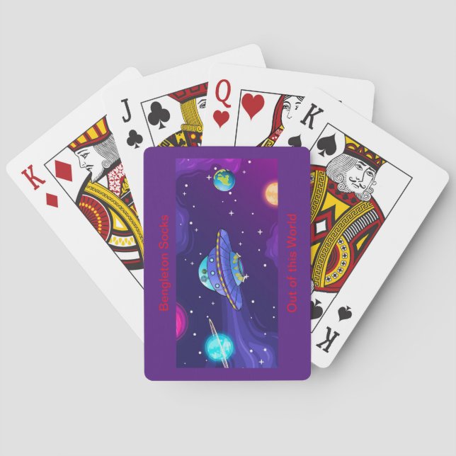 The Official "Bengleton Socks: Out of this World"  Poker Cards (Back)
