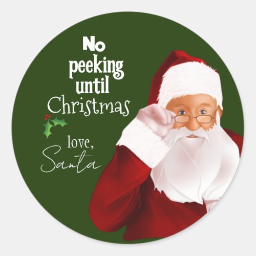 The Official No Peeking Sticker from Santa