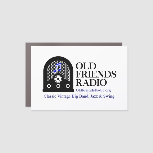 The official Old Friends Radio car magnet (Front)