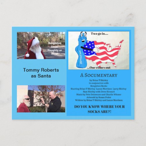The Official Tommy Roberts Bengleton Socks Postcard