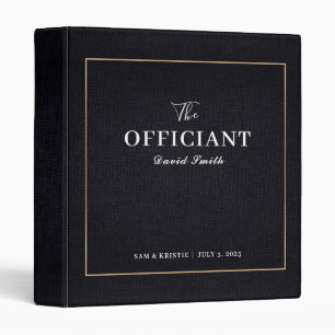 The Officiant Custom Wedding Marriage Black Gold 3 Ring Binder