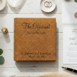 The Officiant Leather Look wedding 3 Ring Binder<br><div class="desc">This design may be personalized in the area provided by changing the photo and/or text. Or it can be customized by clicking Personalize this Template and then choosing the click to customize further option and delete or change the color of the background, add text, change the text color or style,...</div>