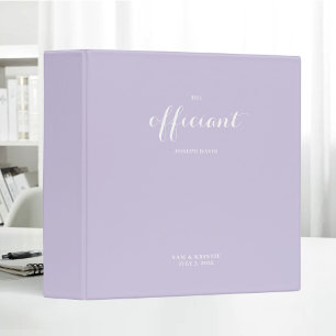 The Officiant Wedding Marriage Elegant Lavender 3 Ring Binder