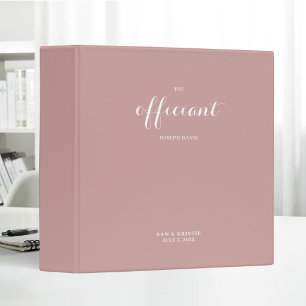 The Officiant Wedding Marriage Elegant Rose 3 Ring Binder