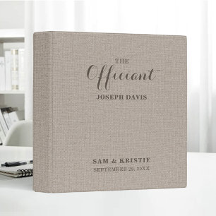 The Officiant Wedding Marriage Fabric Texture 3 Ring Binder