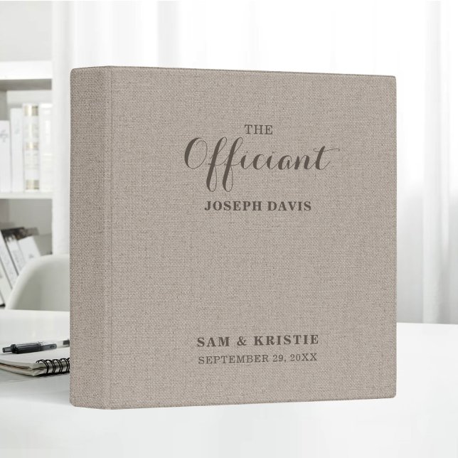 The Officiant Wedding Marriage Fabric Texture 3 Ring Binder (Creator Uploaded)