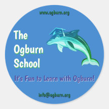 The Ogburn School Dolphin Mascot Stickers