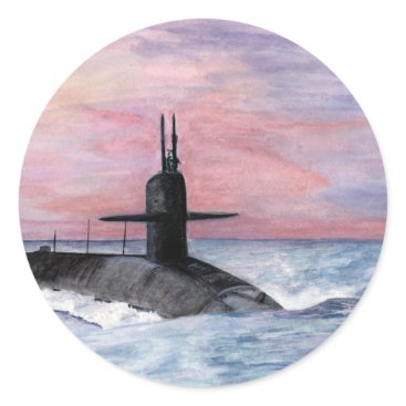 The Ohio Class Submarine Classic Round Sticker The Ohio Class Submarine Classic Round Sticker