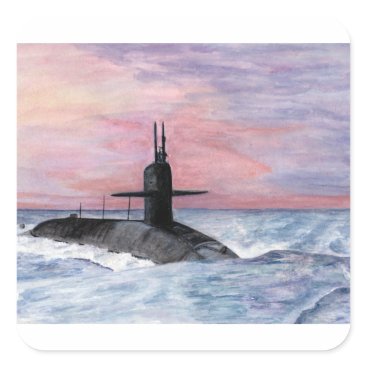 The Ohio Class Submarine Square Sticker The Ohio Class Submarine Square Sticker