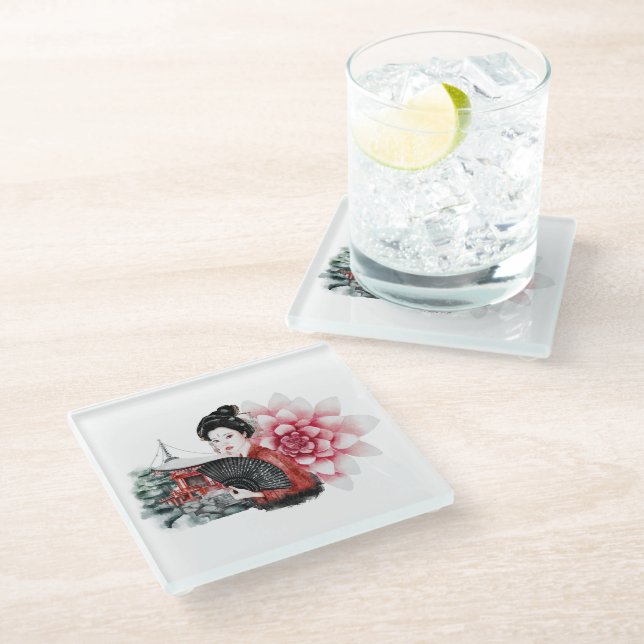 The Okinawa Series Design 36 Glass Coaster (Angled)