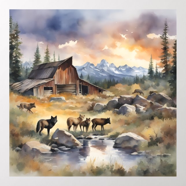 The old barn and watering hole wall decal  (Insitu 2)