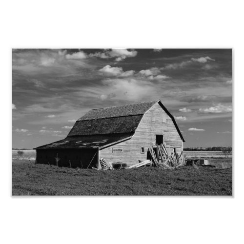 The Old Barn _ Black  White Photo Print