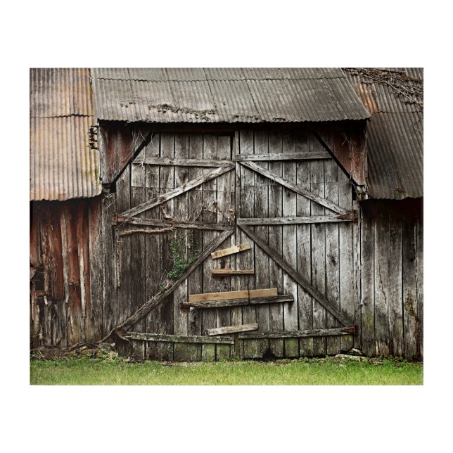 The Old Barn Door Rural Photography Acrylic Print (Front)