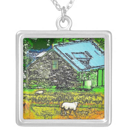 THE OLD BARN SILVER PLATED NECKLACE
